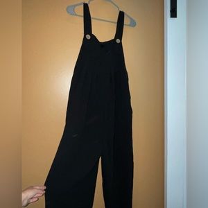 Black overall dress jumpsuit